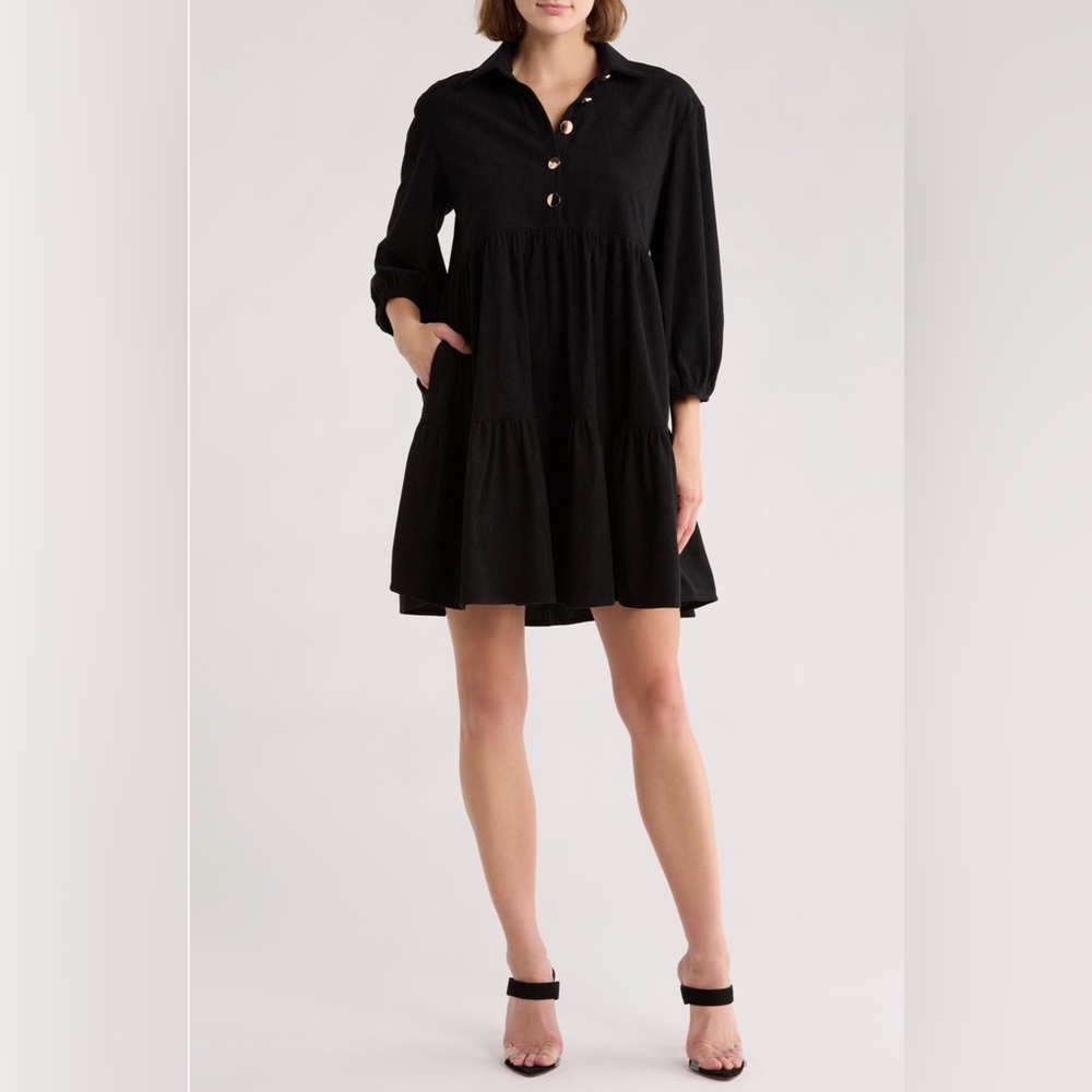 Area Stars Cosette Corduroy Black Dress size medium